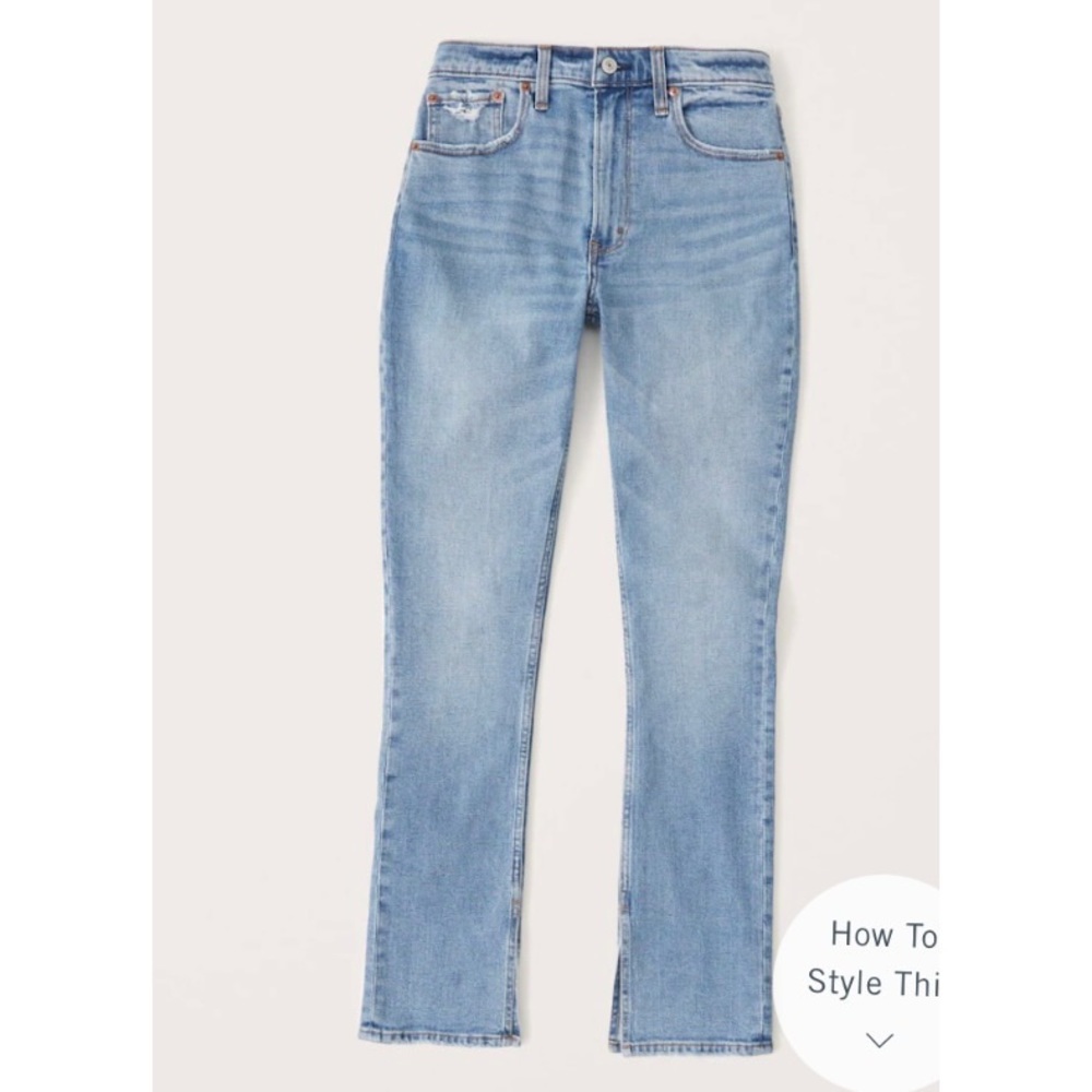 High Rise Skinny Jeans with Slit